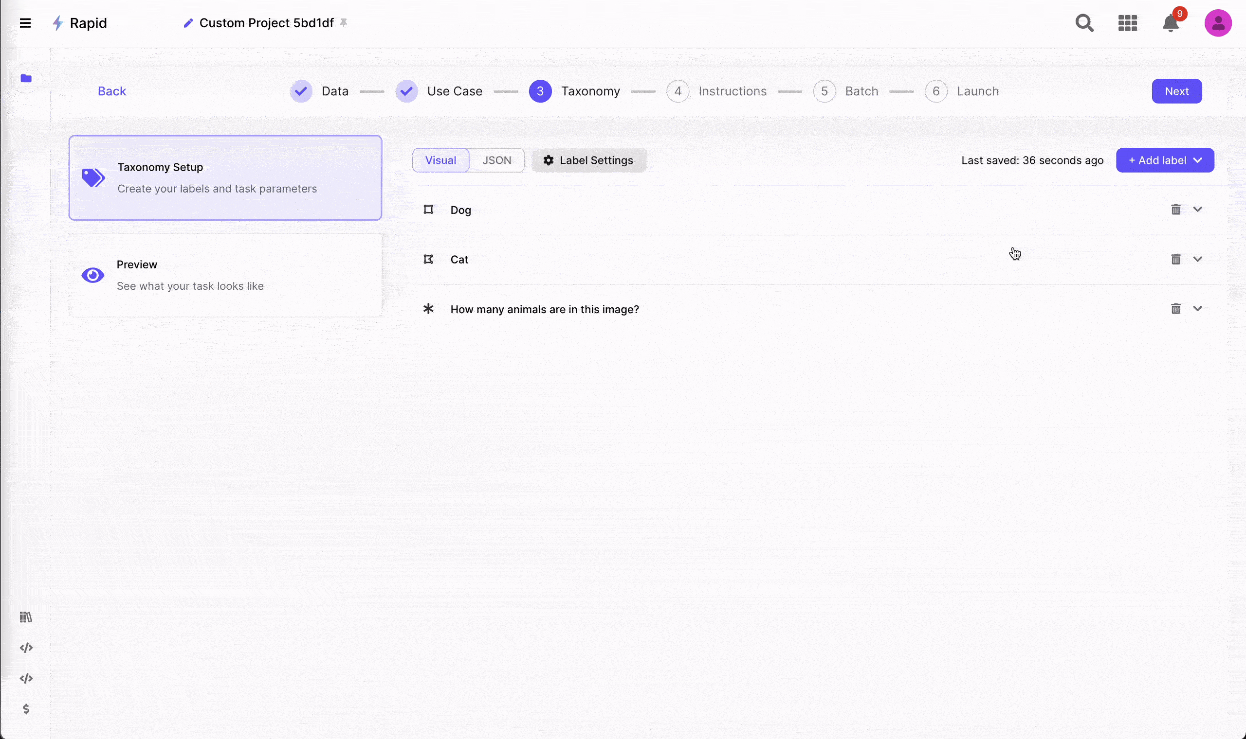 Scale AI taxonomy labels for objection detection